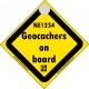 Groundspeak approved "Geocachers on board" Trackable aluminium sign